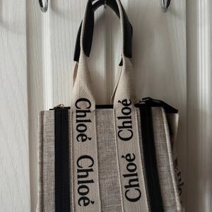 Beige and Black Women's Tote Bag